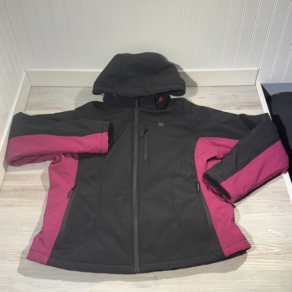 ORORO Heated Apparel Soft Shell Women's Jacket Black/Purple Size XL NO BATTERY - Picture 1 of 10